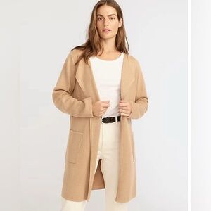 J.Crew Juliette Collarless Sweater Blazer Hthr Khaki Medium New